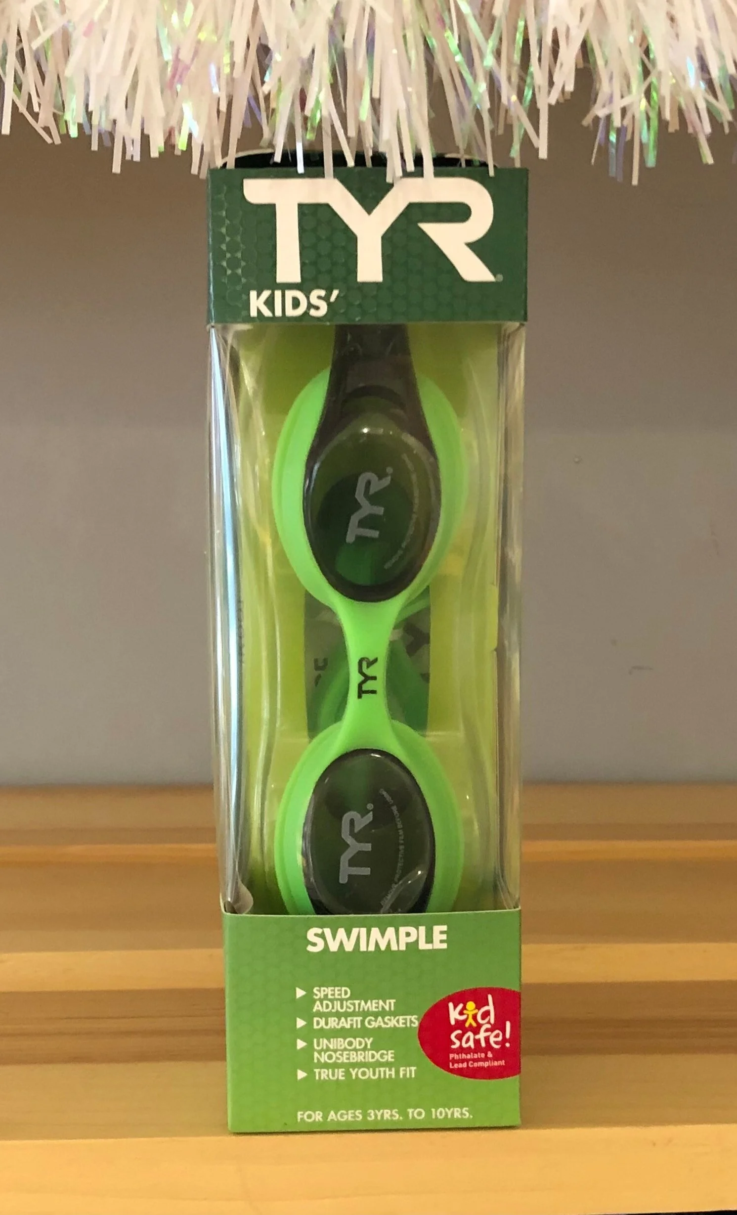 TYR SWIMPLE KIDS SWIM GOGGLES-GREEN