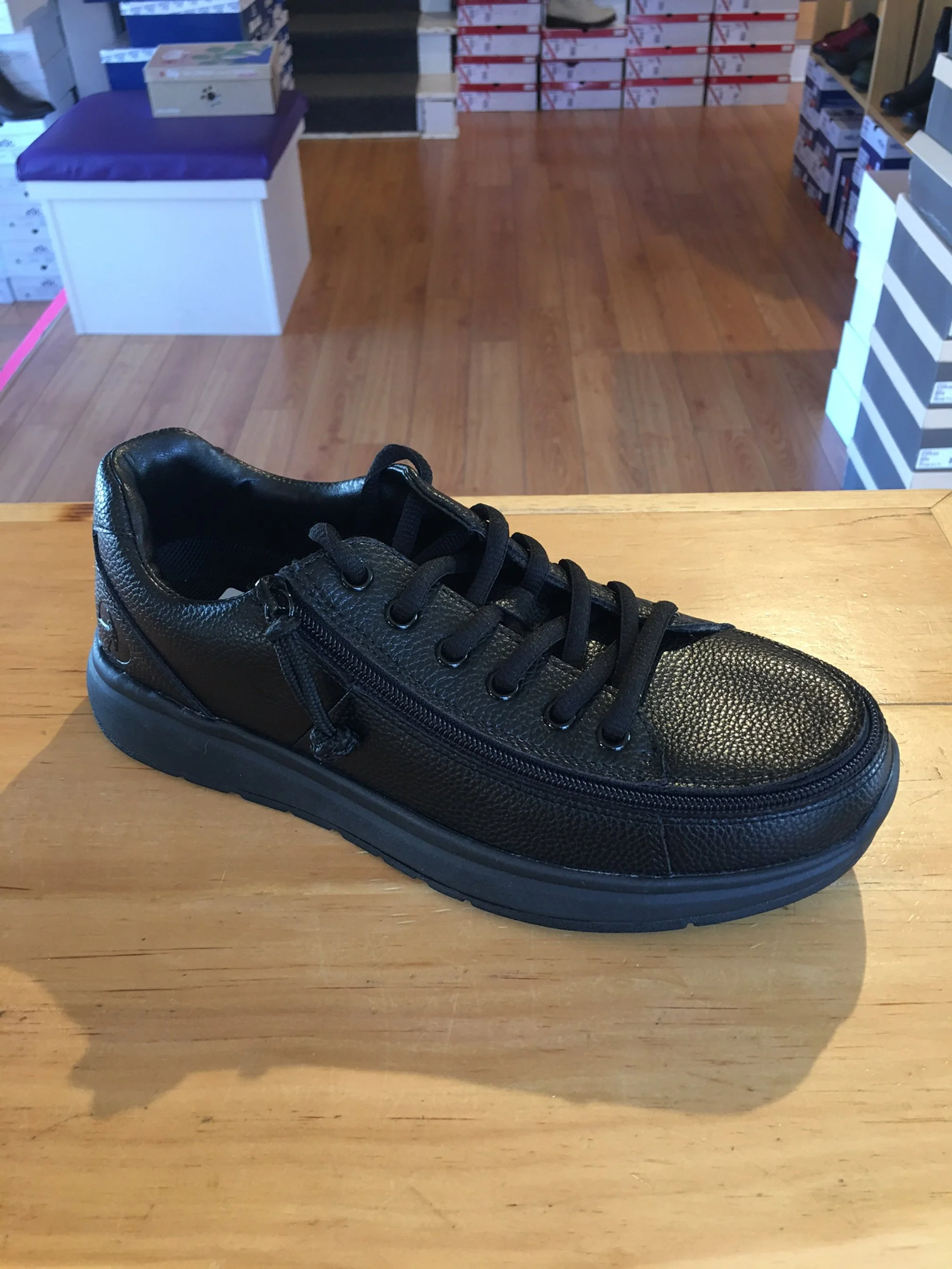 BILLY MENS WORK COMFORT LOW FULL ZIPPERED SHOE MED WIDTH BLACK SIZE 8