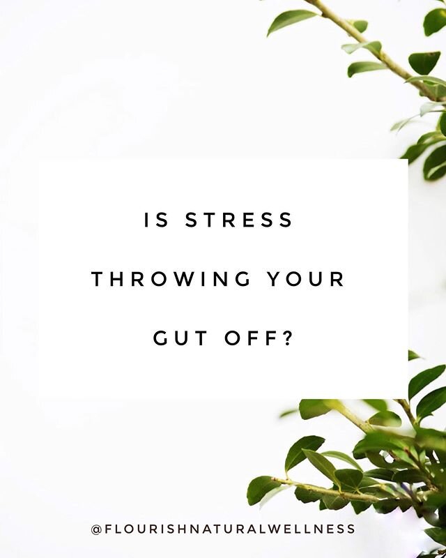 Is #stress throwing your digestive system off? Maybe more gas, bloating, stomach pains, constipation or things just not feeling right?⠀
⠀
Stress plays a HUGE role in how we digest our food and absorb nutrients and oftentimes, we&rsquo;re not getting 