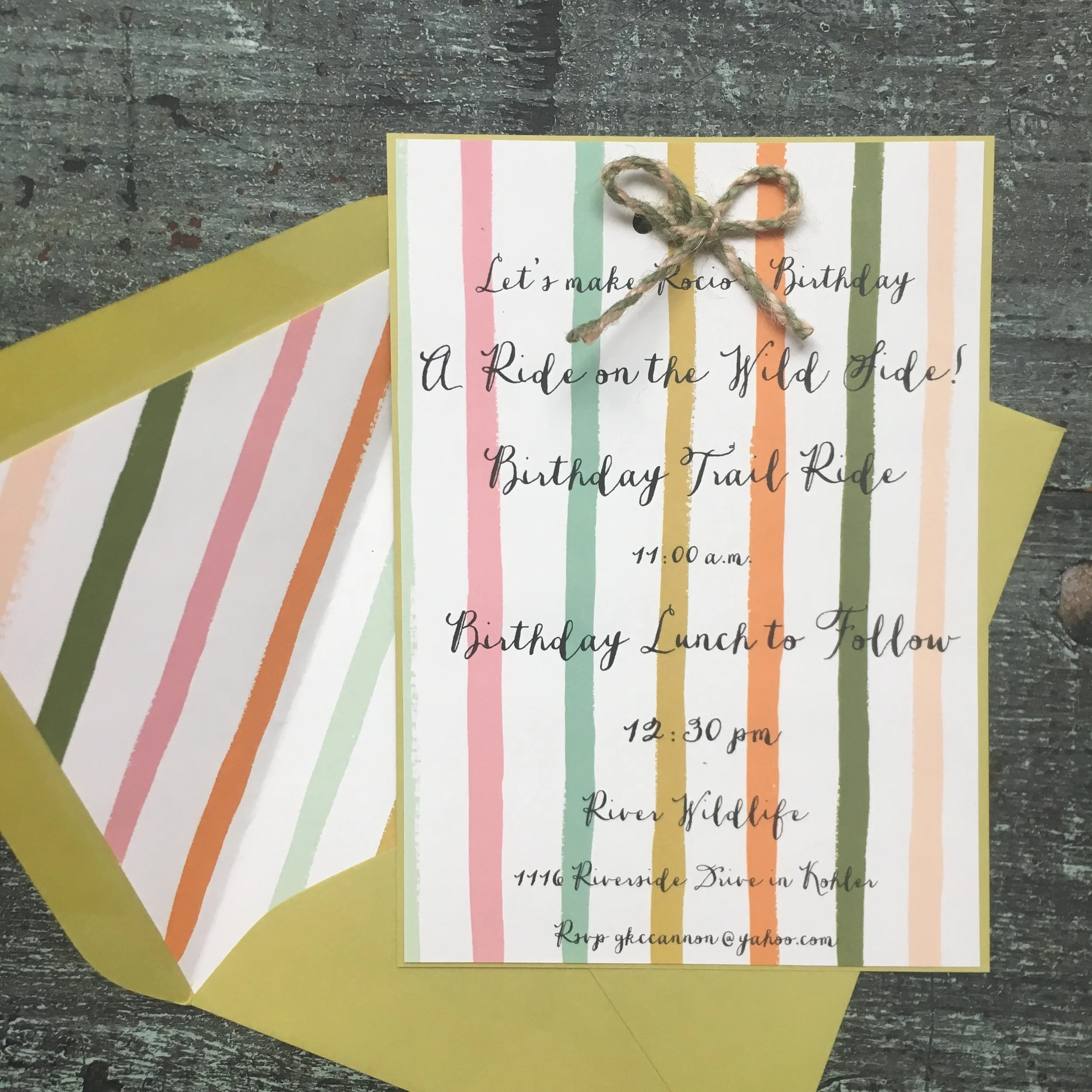 Rustic/Trail Ride Birthday Invite