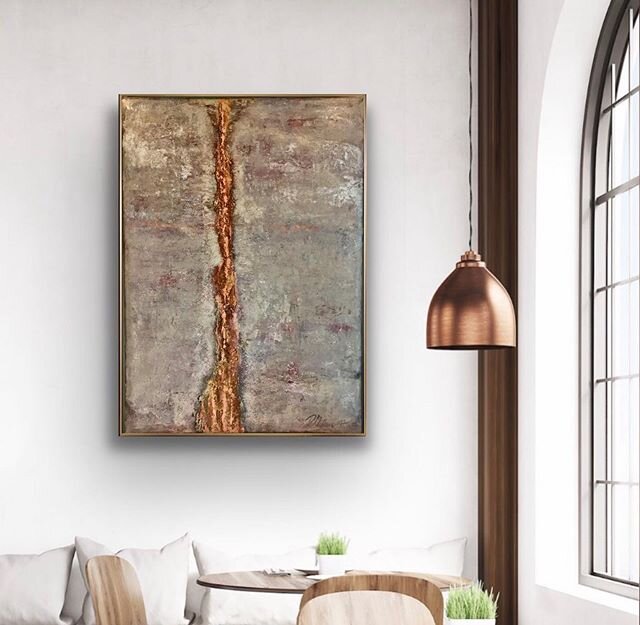 COPPER LINE -KUPFERSPUR  New painting - Follow your inner voice, follow your own direction, follow your vision!Fresco Art with copper pigments, framed 104x65, available 
#contemporaryart #instaart #artdiscovered #artquote #artcollector #modernart #dr