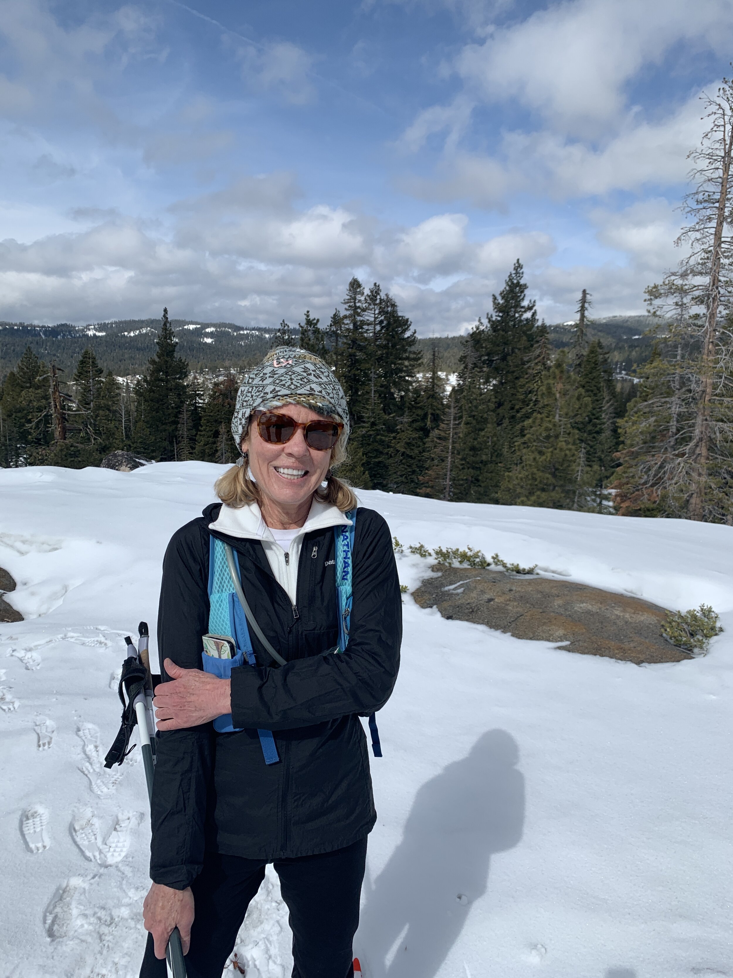 Helen in her “happy place” at the Bjornloppet Hut (3/8/20)