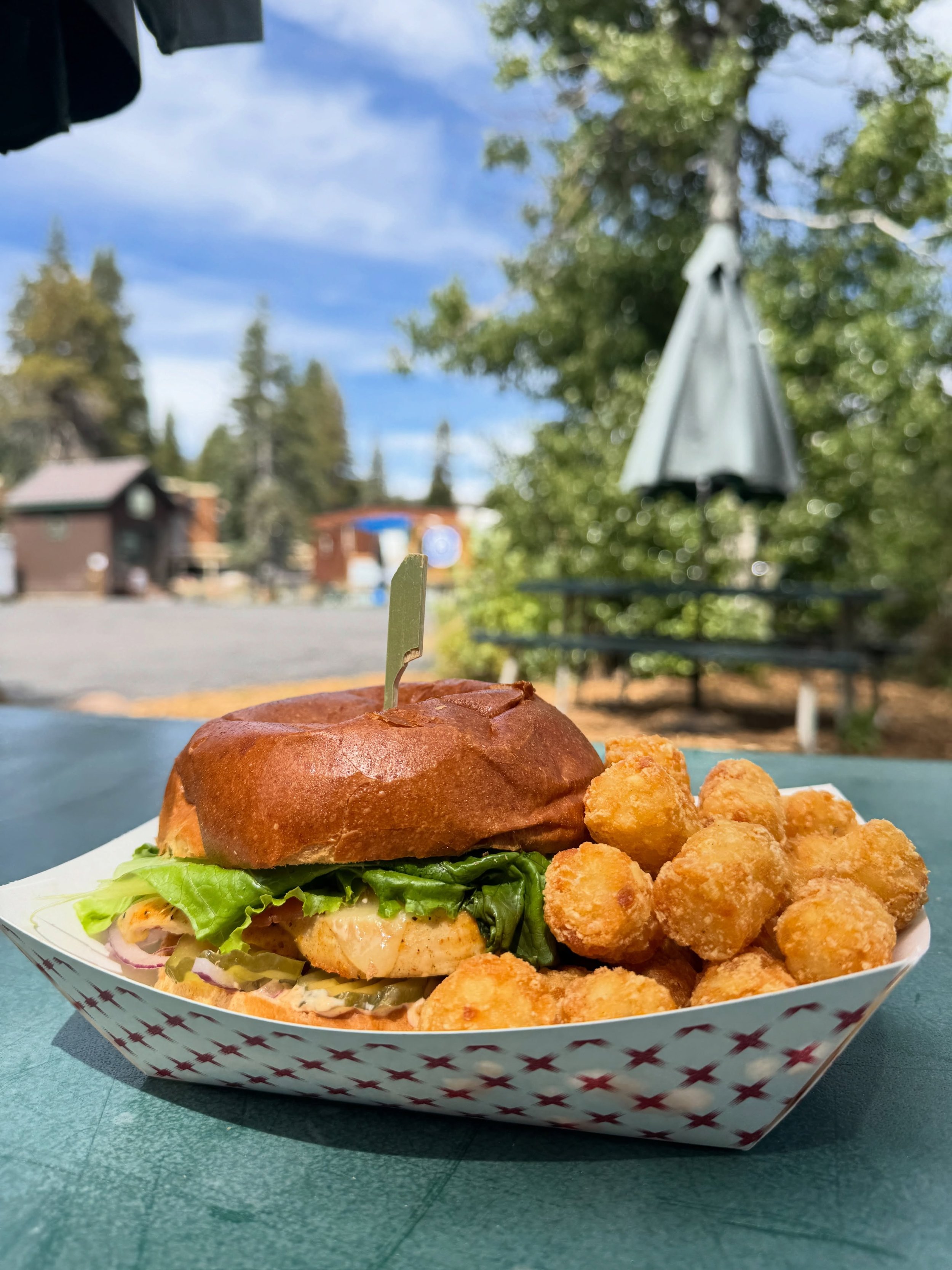 Come fuel up after a morning hike or before sitting by the lake in the afternoon! Reba&rsquo;s Toll House Cafe is open every day from 11 am to 3 pm. More information about our menu can be found on our website. #bearvalley #sierranevada