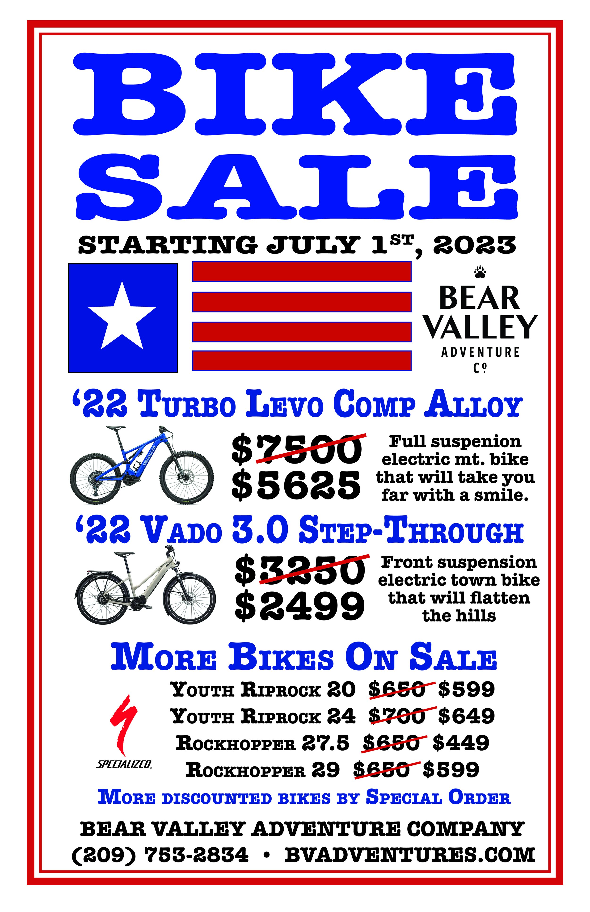 July Bike Sale — Bear Valley Adventure Co.