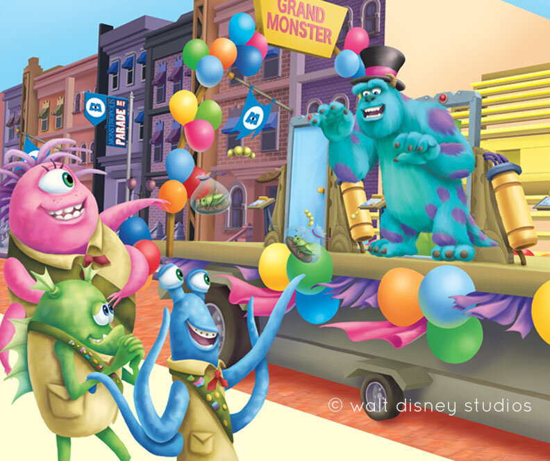digital painting: Monsters Inc book, Disney/Pixar