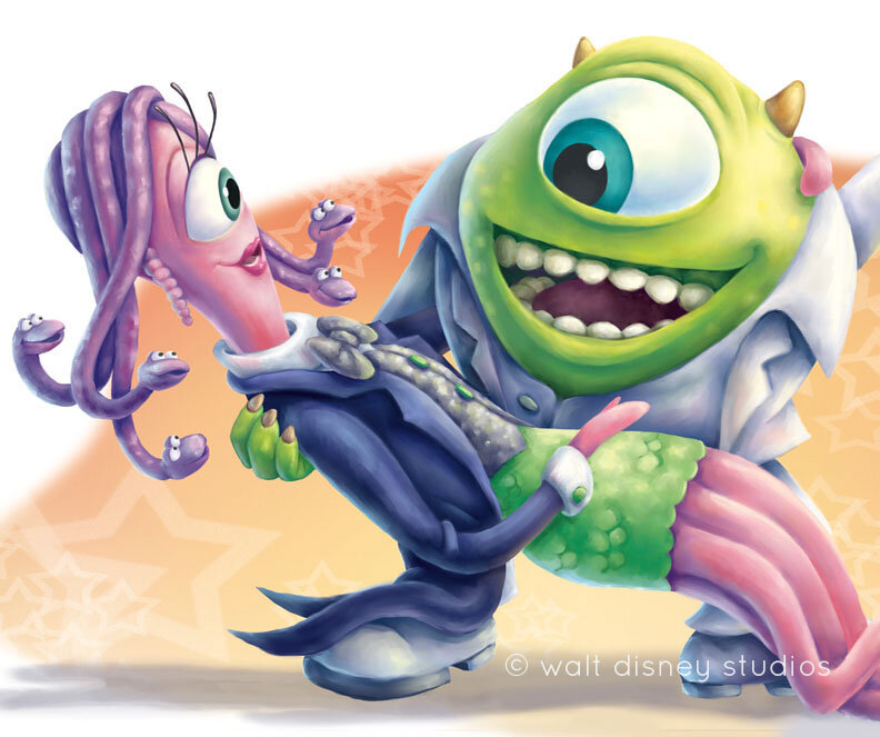 digital painting: Monsters Inc book, Disney/Pixar