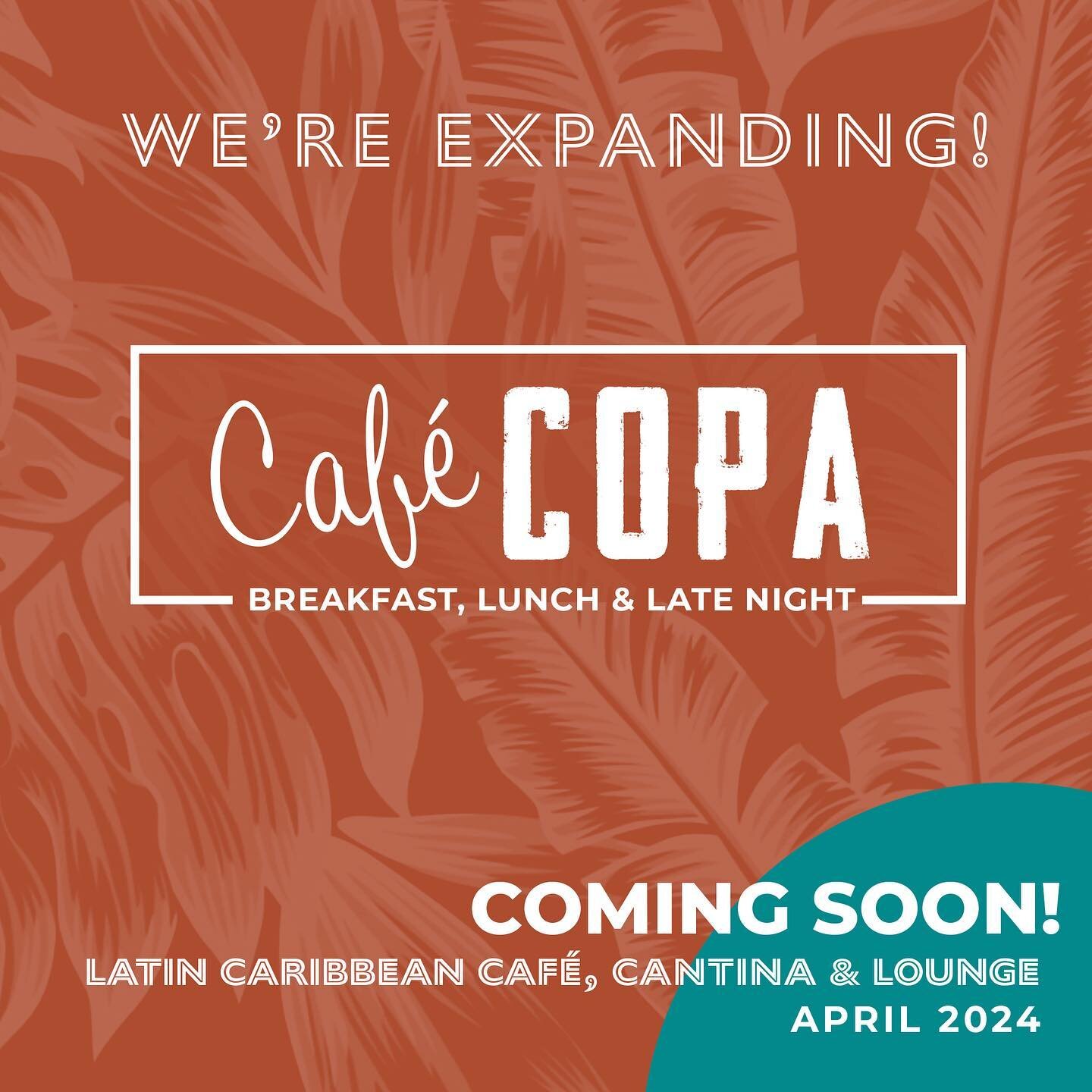 If we&rsquo;ve been quiet it&rsquo;s because we&rsquo;ve been busy!!!

Excited to announce the expansion of our space and concept! 

CAF&Eacute; COPA is set to open soon providing a curated space for Coffee, Breakfast &amp; Lunch offerings. Grab-N Go
