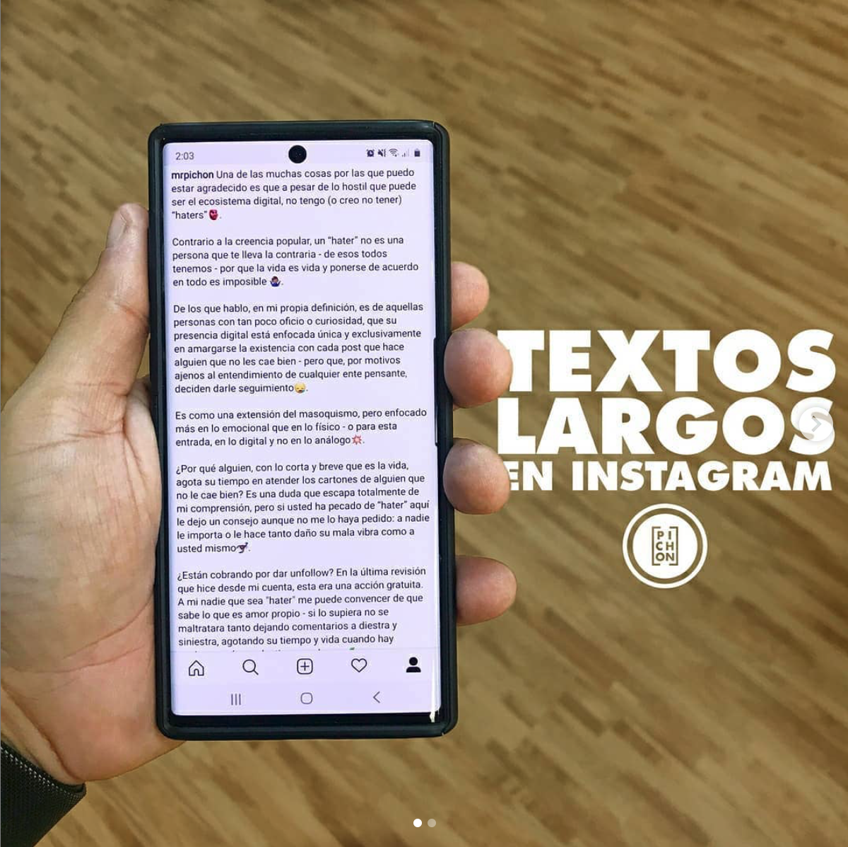 Separando textos largos en IG