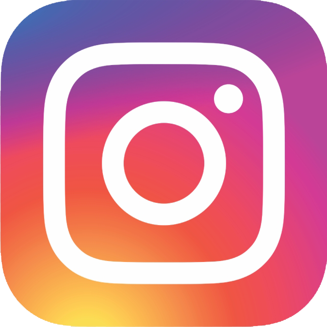 Instagram logo with a multicolored gradient background.