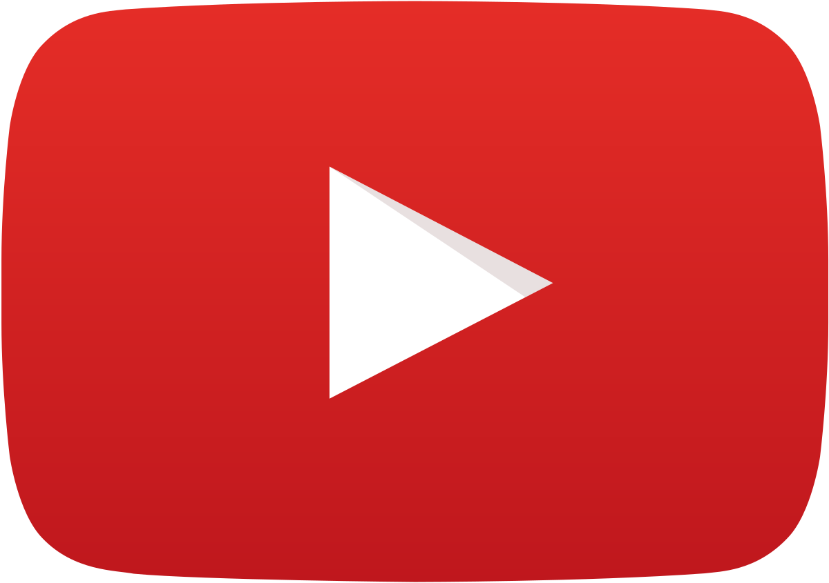Red YouTube play button icon with a white right-pointing triangle in the center.