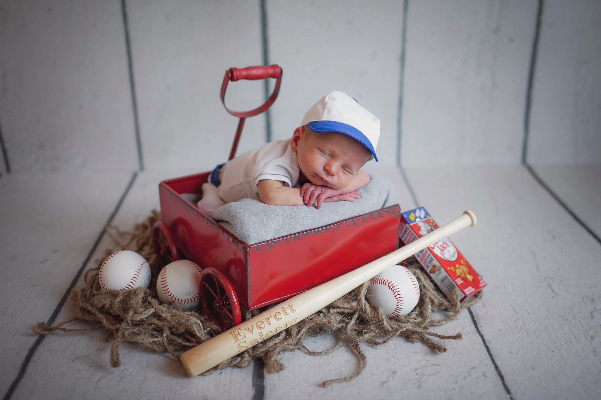 Baseball theme newborn session — Memory Lane Photography