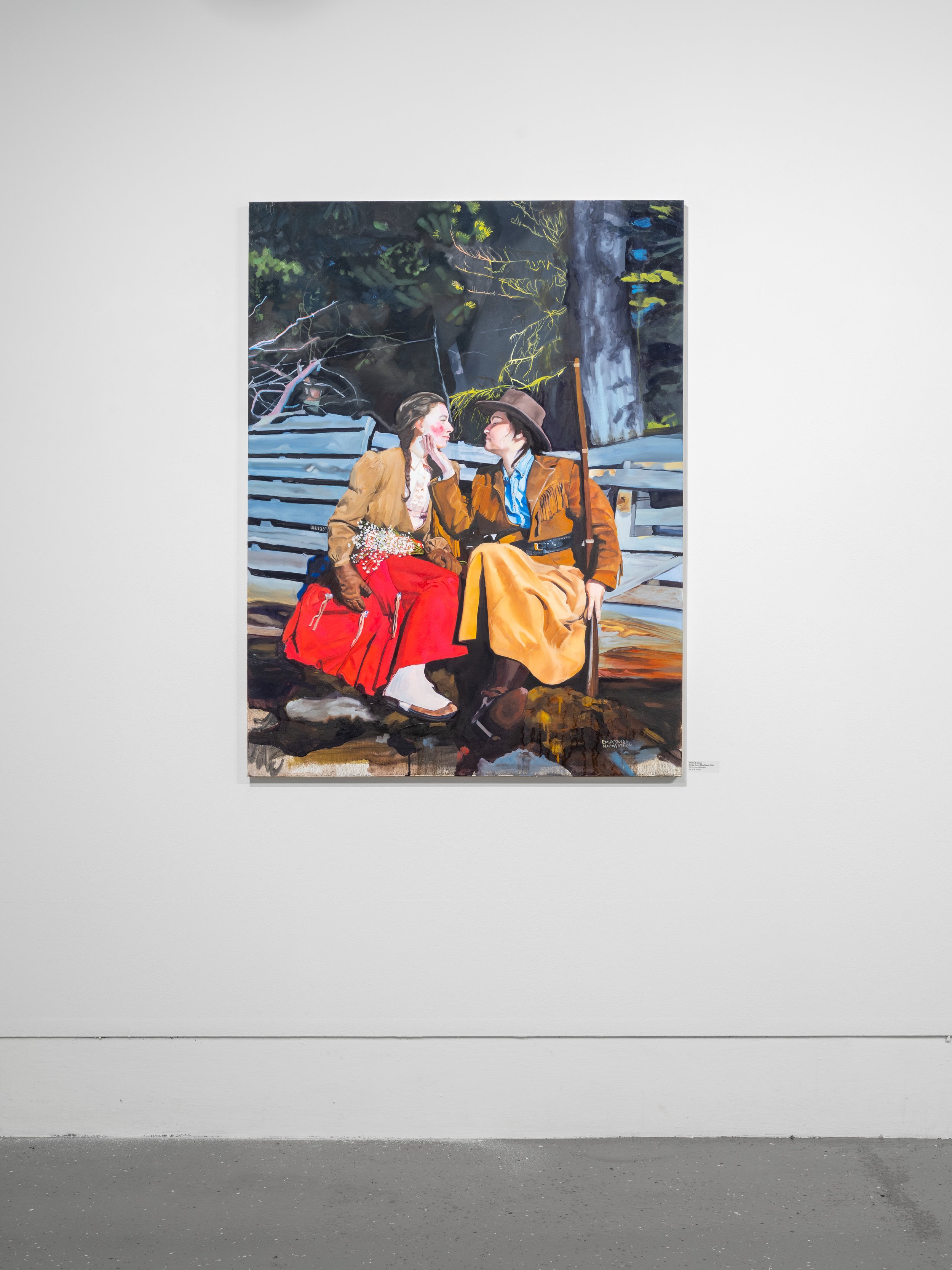 Portia & Jessie, 2022 Emily Jayne May Myatt oil on cradled wood 36 x 48 inches