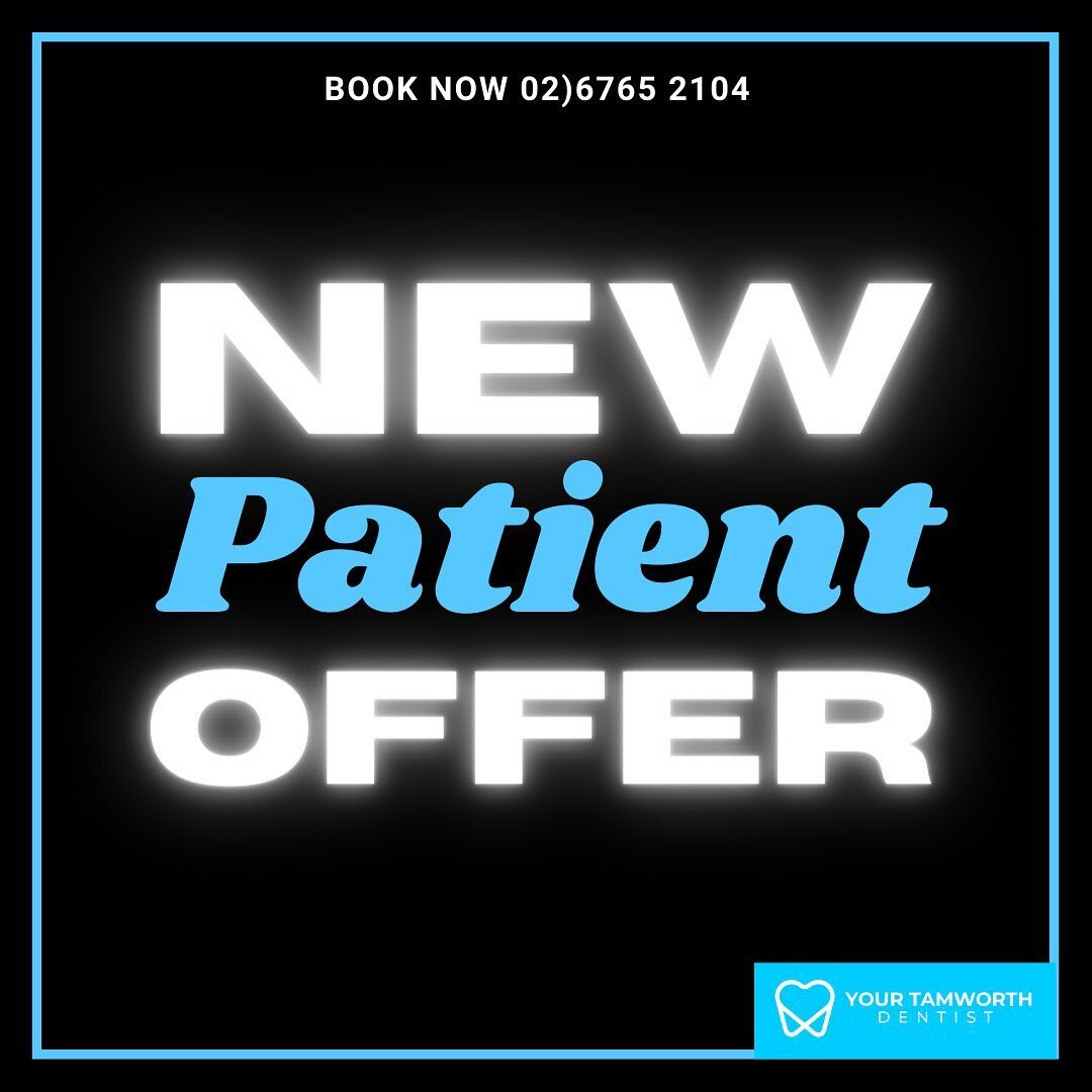 WE ARE ACCEPTING NEW PATIENTS! 🦷 
Take advantage of our New patient offer and save $166 on a comprehensive check up and clean including 2 X-rays, consult and fluoride treatment! 
📞 Book now: 02) 6765 4104 

#tamworthnsw #tamworthdentist #tamworthde