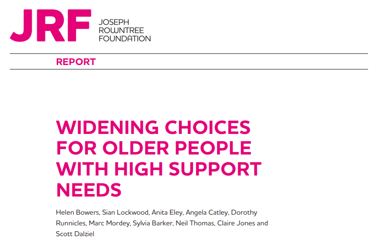 Widening choices for older people with high support needs