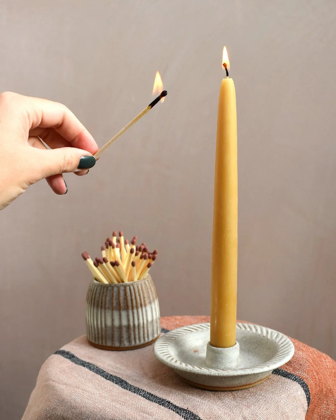 Carved Rim Candleholder