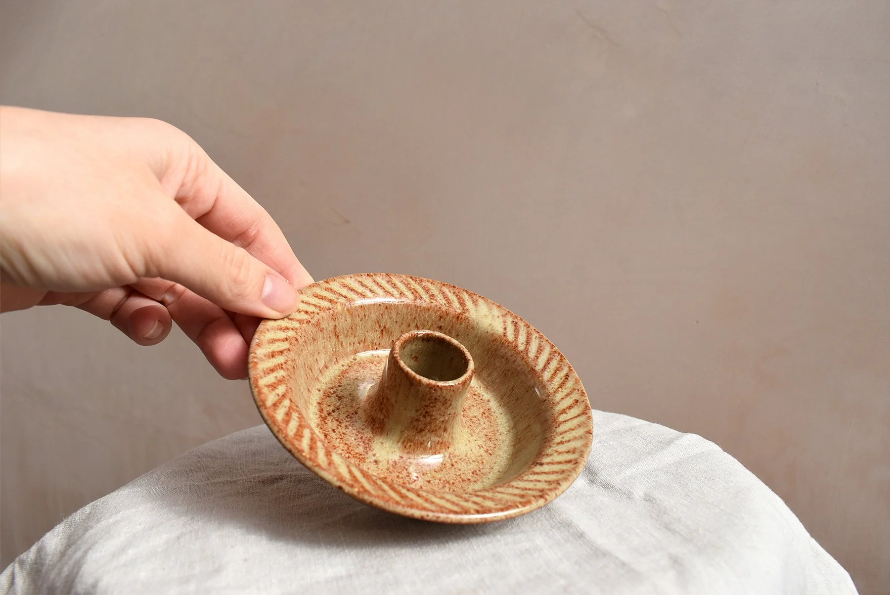 FOREDAYS CARVED CANDLEHOLDER IN SHINO 2.jpg