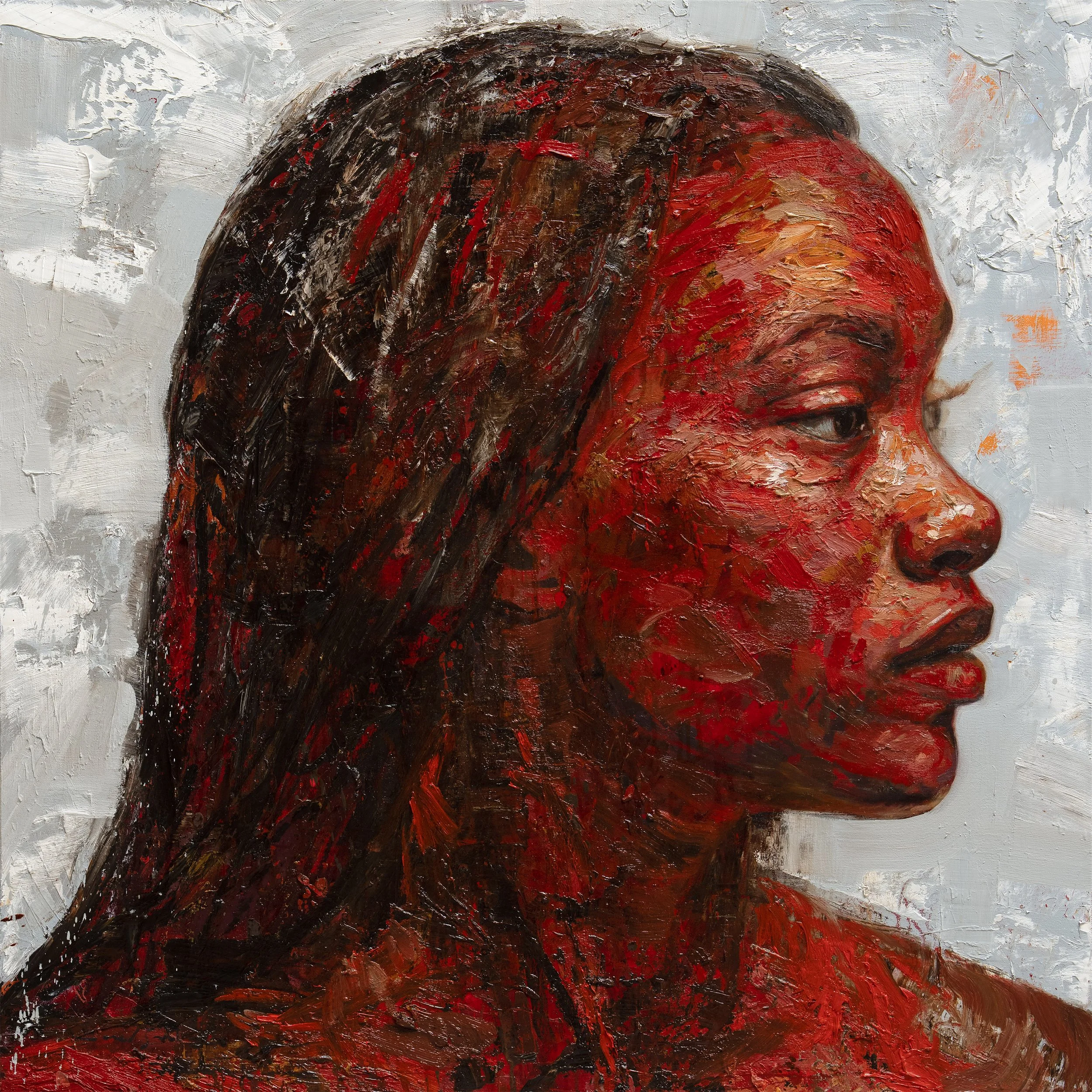 Re-embed, 2026, oil on canvas, 100 x 100cm