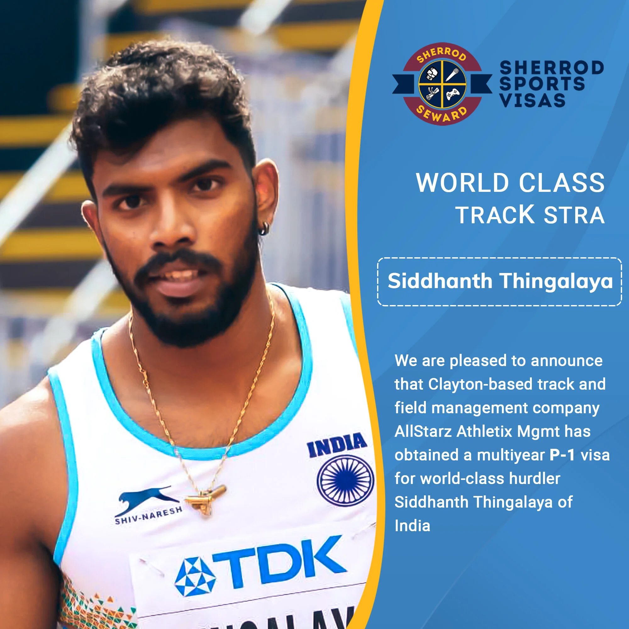 Indian Track Star receives P-1 Visa Status to Compete in the United States