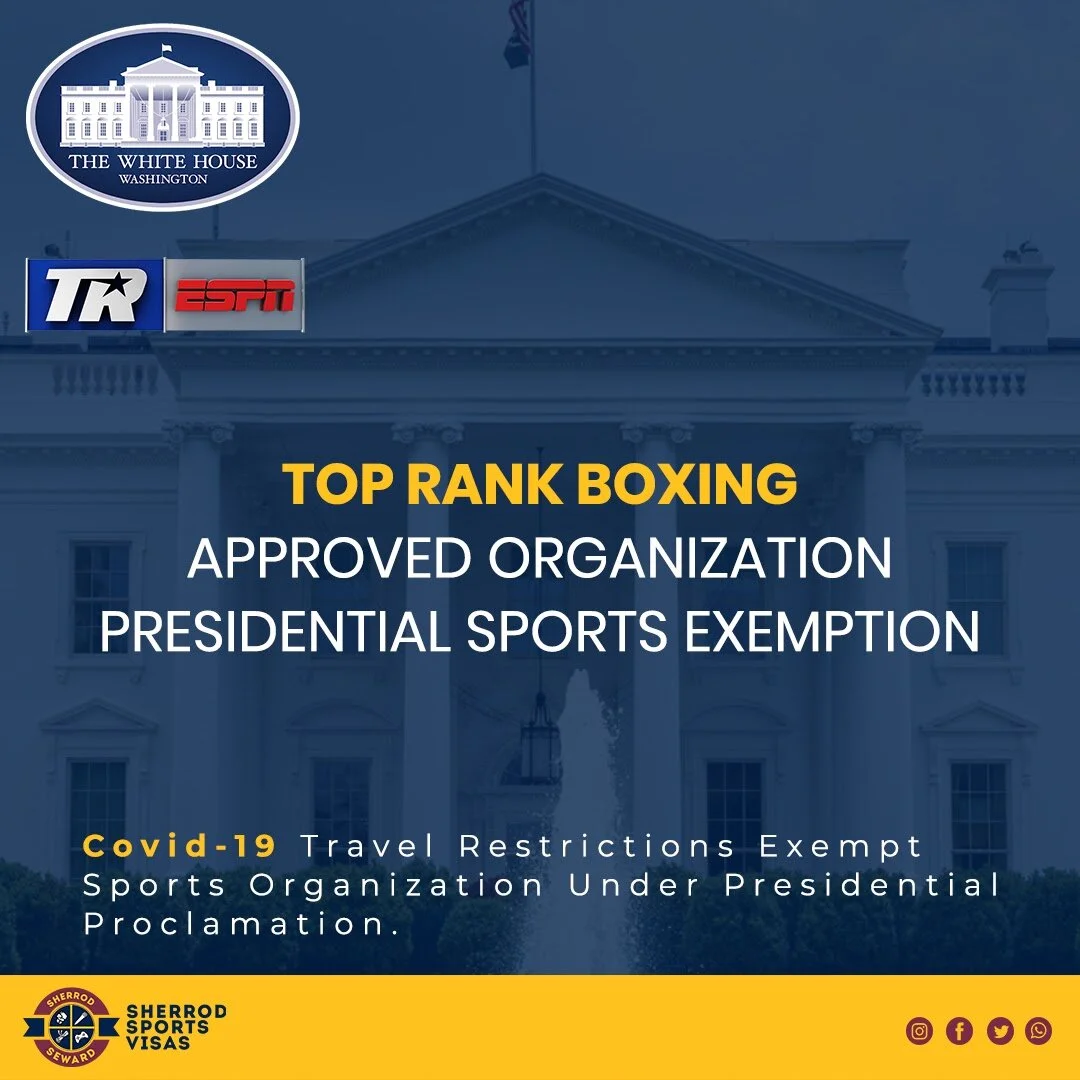 Top Rank receives Presidential Sports Exemption Status