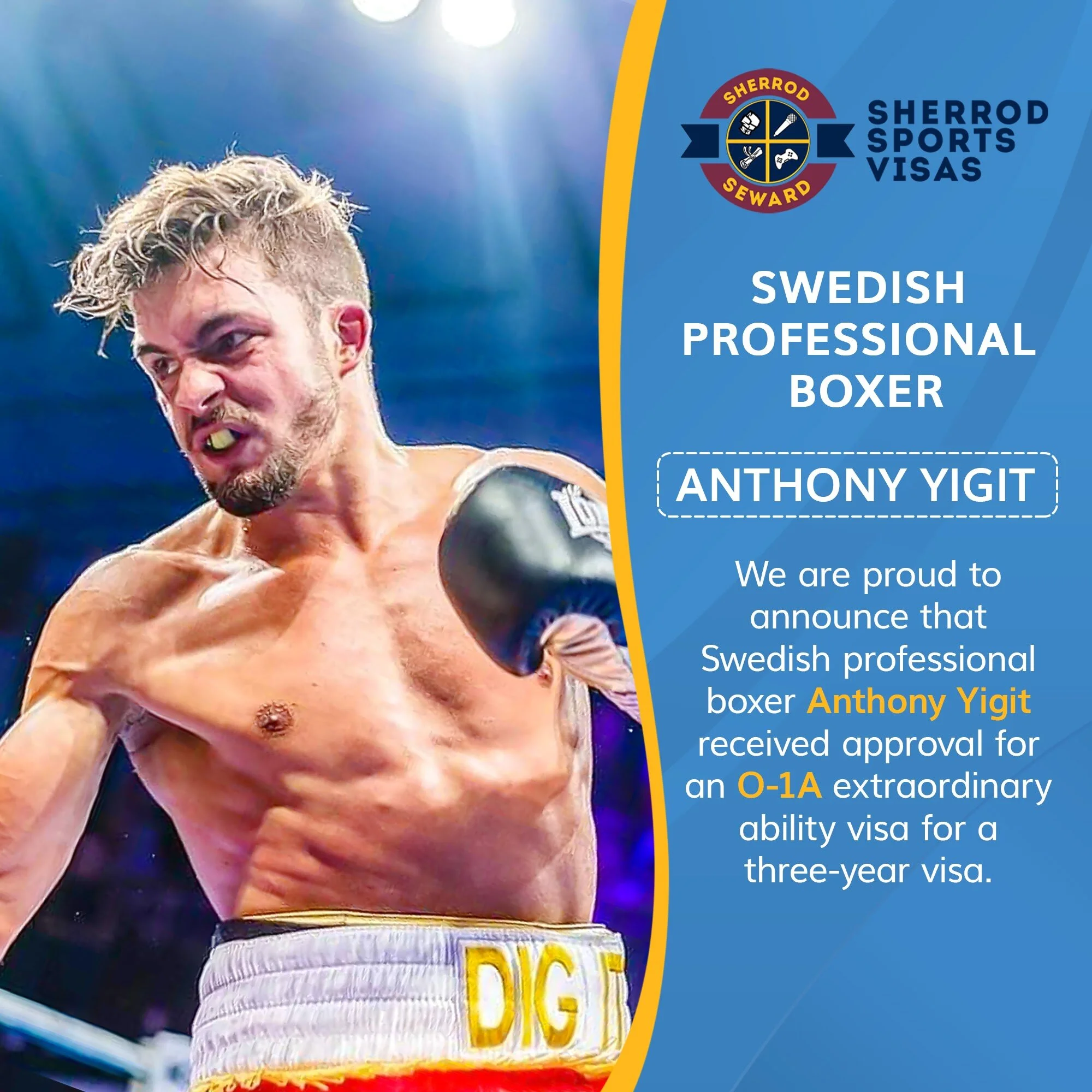 World class boxing professional Anthony Yigit receives  O-1A visa