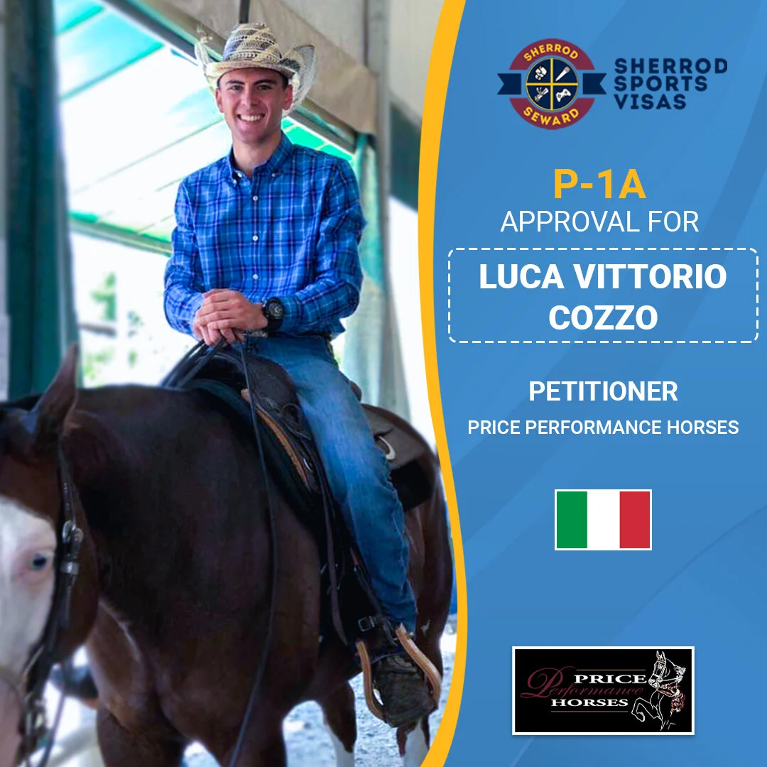 World class reiner Luca Cozzo receives P-1 visa