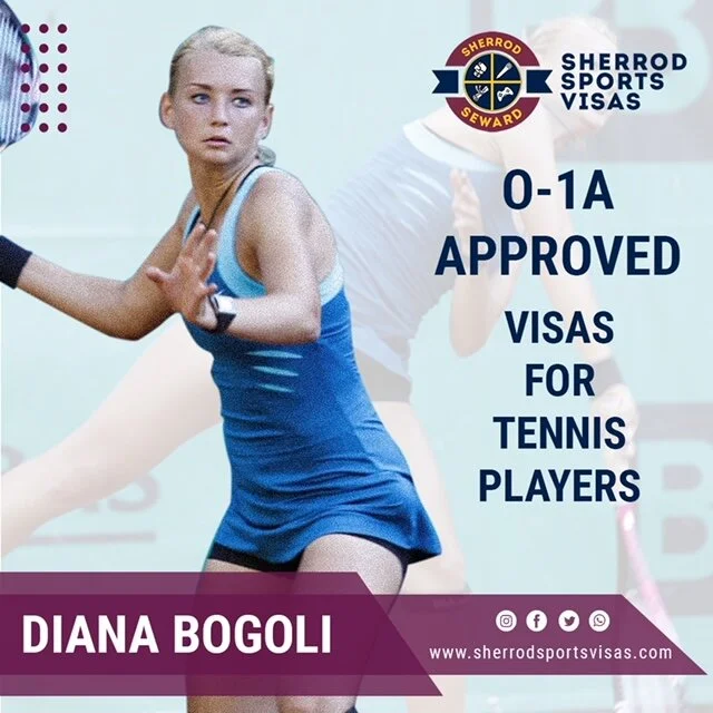 World Class Tennis Player Diana Bogolii receives O-1 visa