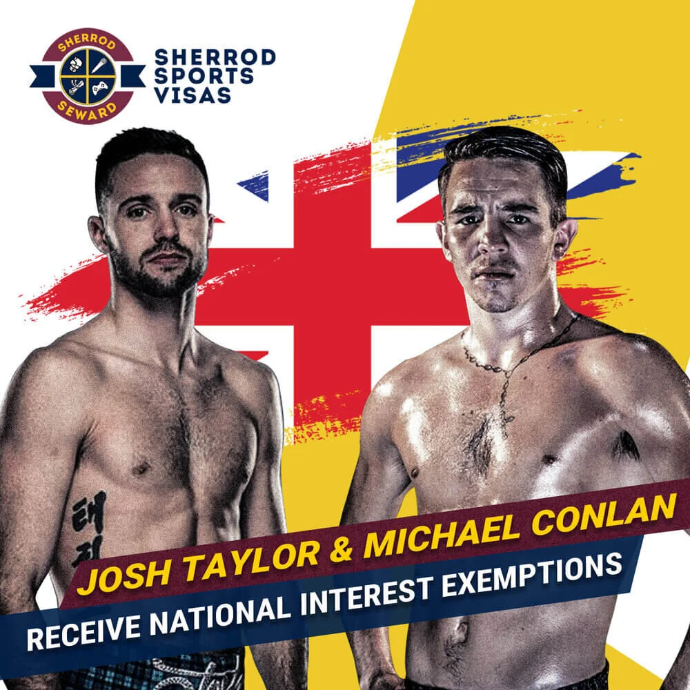 World Champion Boxers, Michael “Mick” Conlan and Josh Taylor, Receive National Interest Exemptions Despite Strict COVID Restrictions
