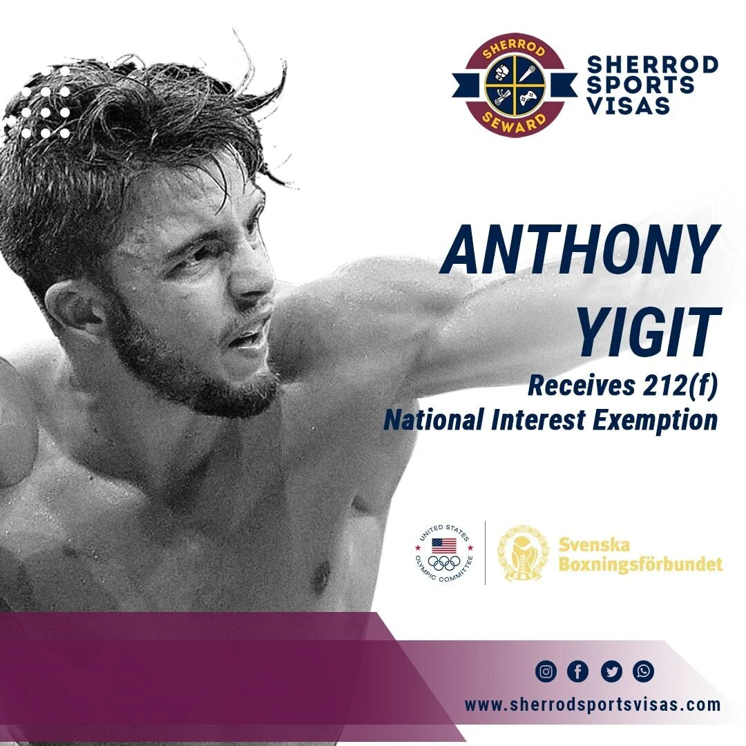 Anthony Yigit Works With Swedish Boxing Federation And United States Olympic Committee To Obtain National Interest Exemption And Come To The United States