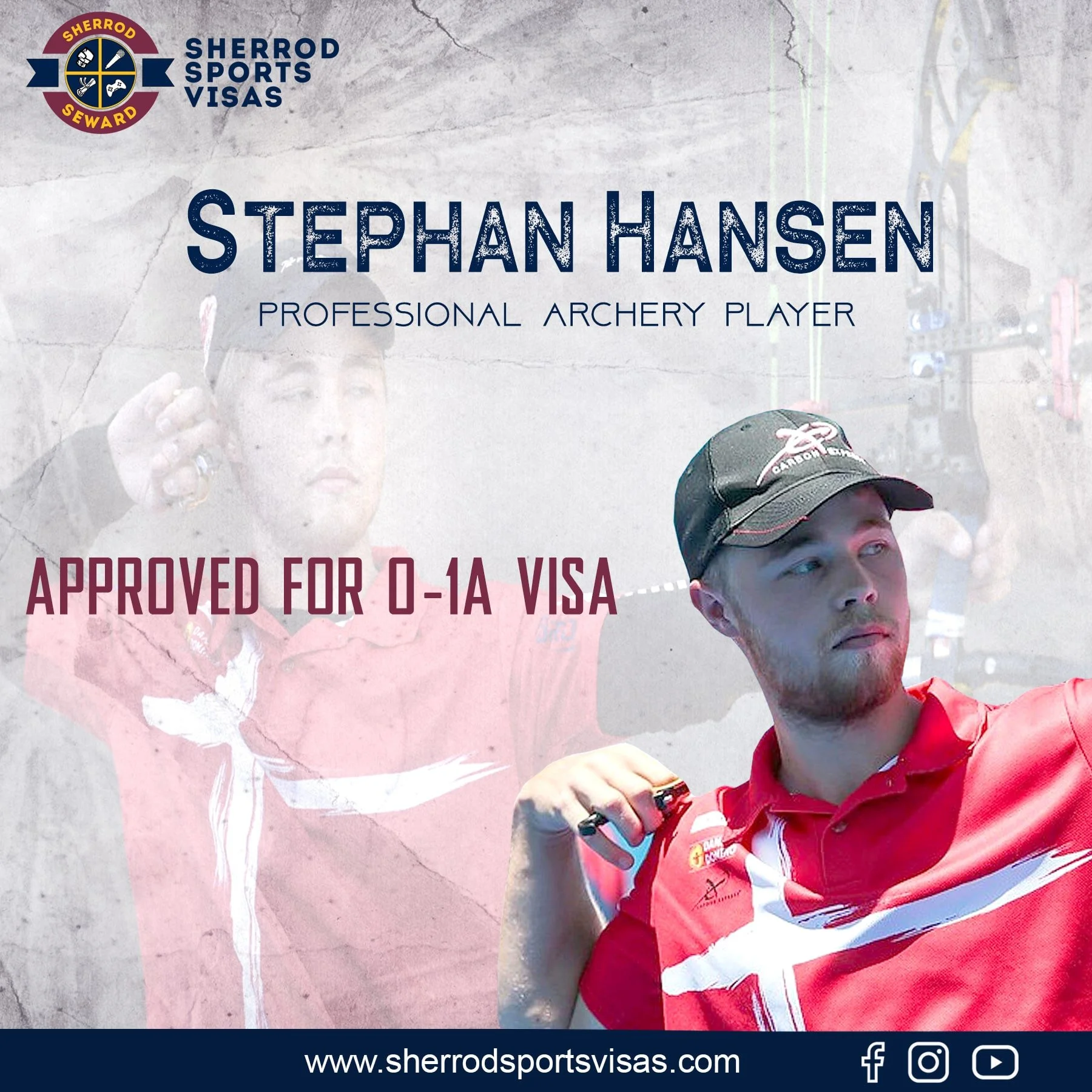 World Class Archer Stephan Hansen successfully obtains favorable adjudication of his O-1A petition
