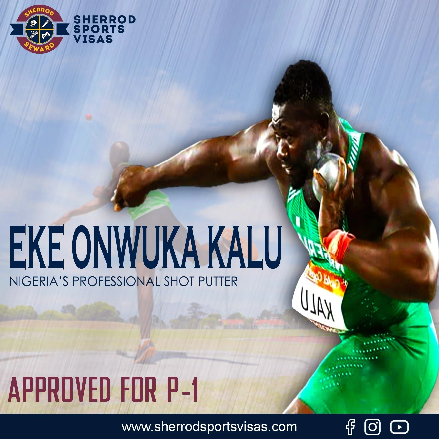 Professional Track Star Eke Kalu Onwuka recently obtains P-1A Visa Status
