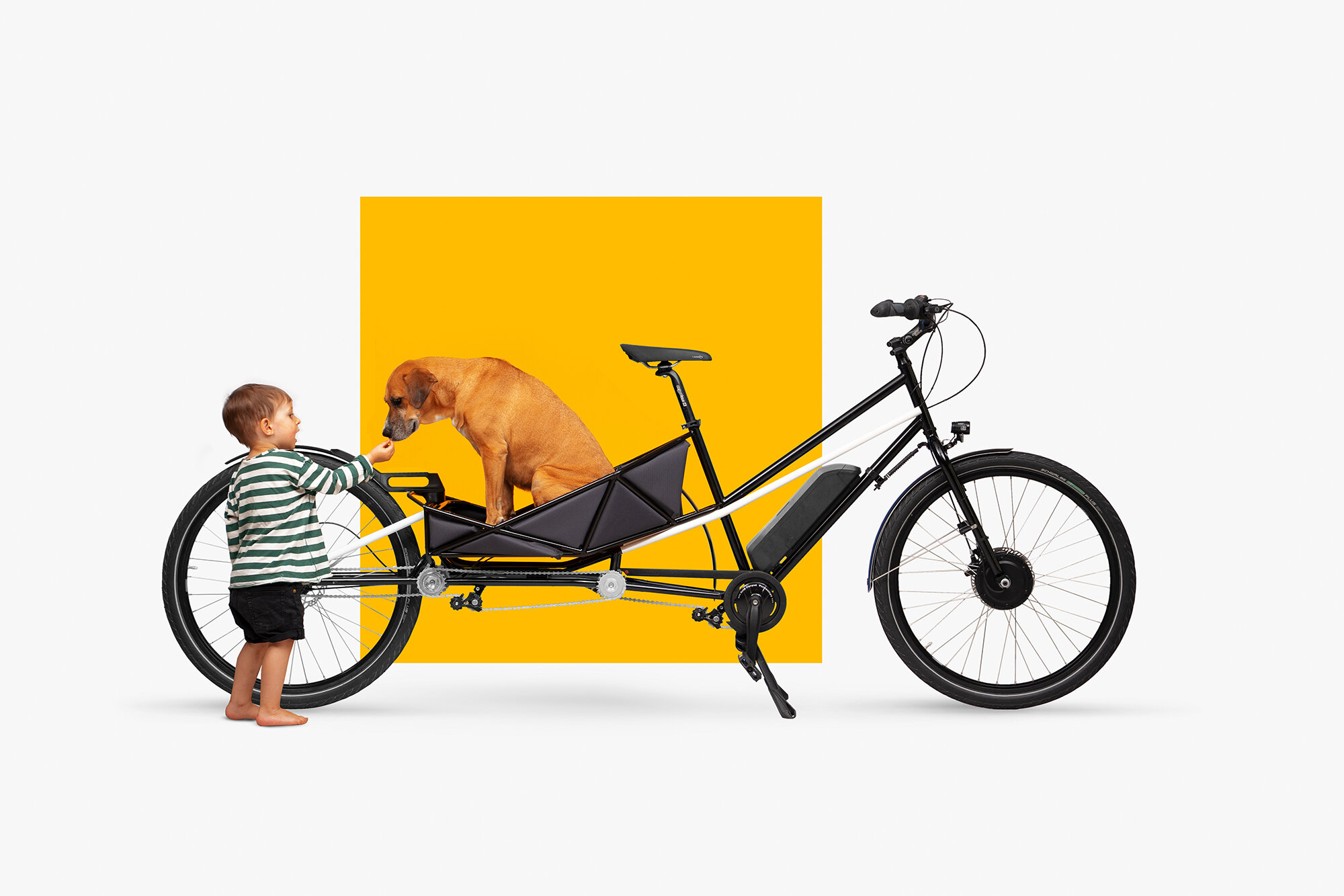 Child and dog with the Convercycle Bike