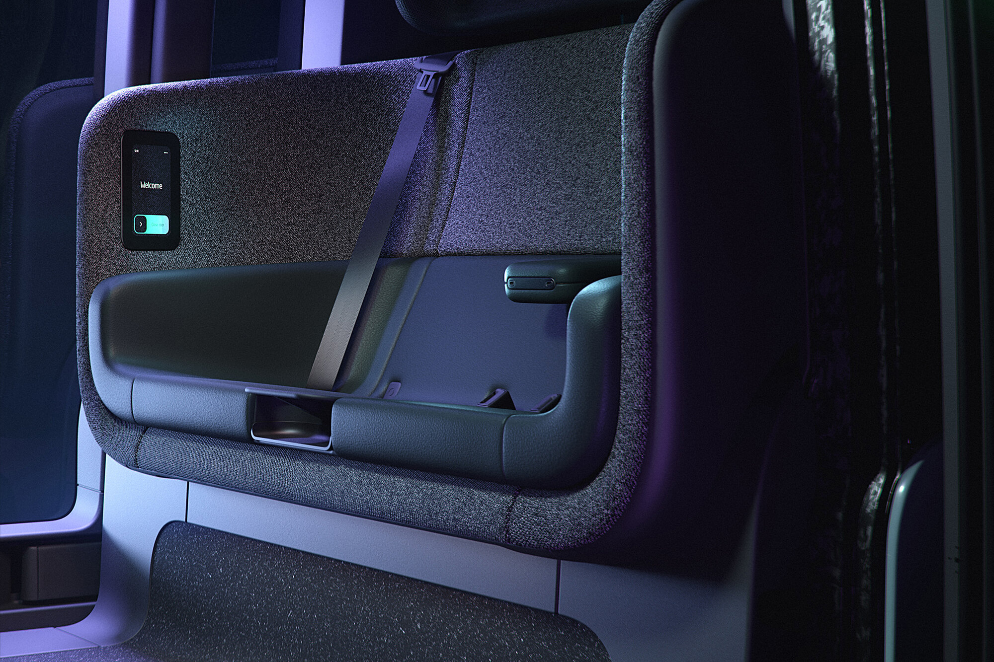 The interior design of Zoox's robotaxi