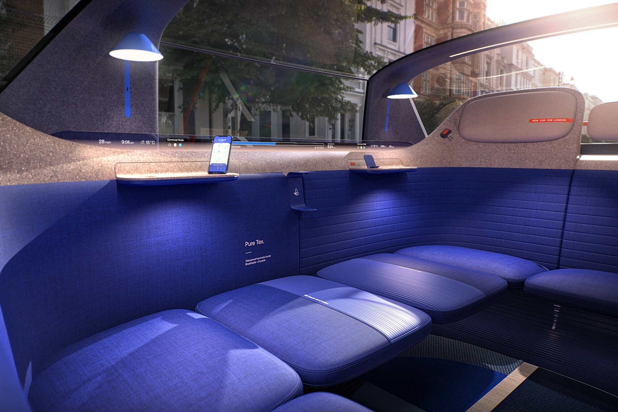 Interior design of New Car for London envisions the future of autonomous ride-hailing by design studio PriestmanGoode