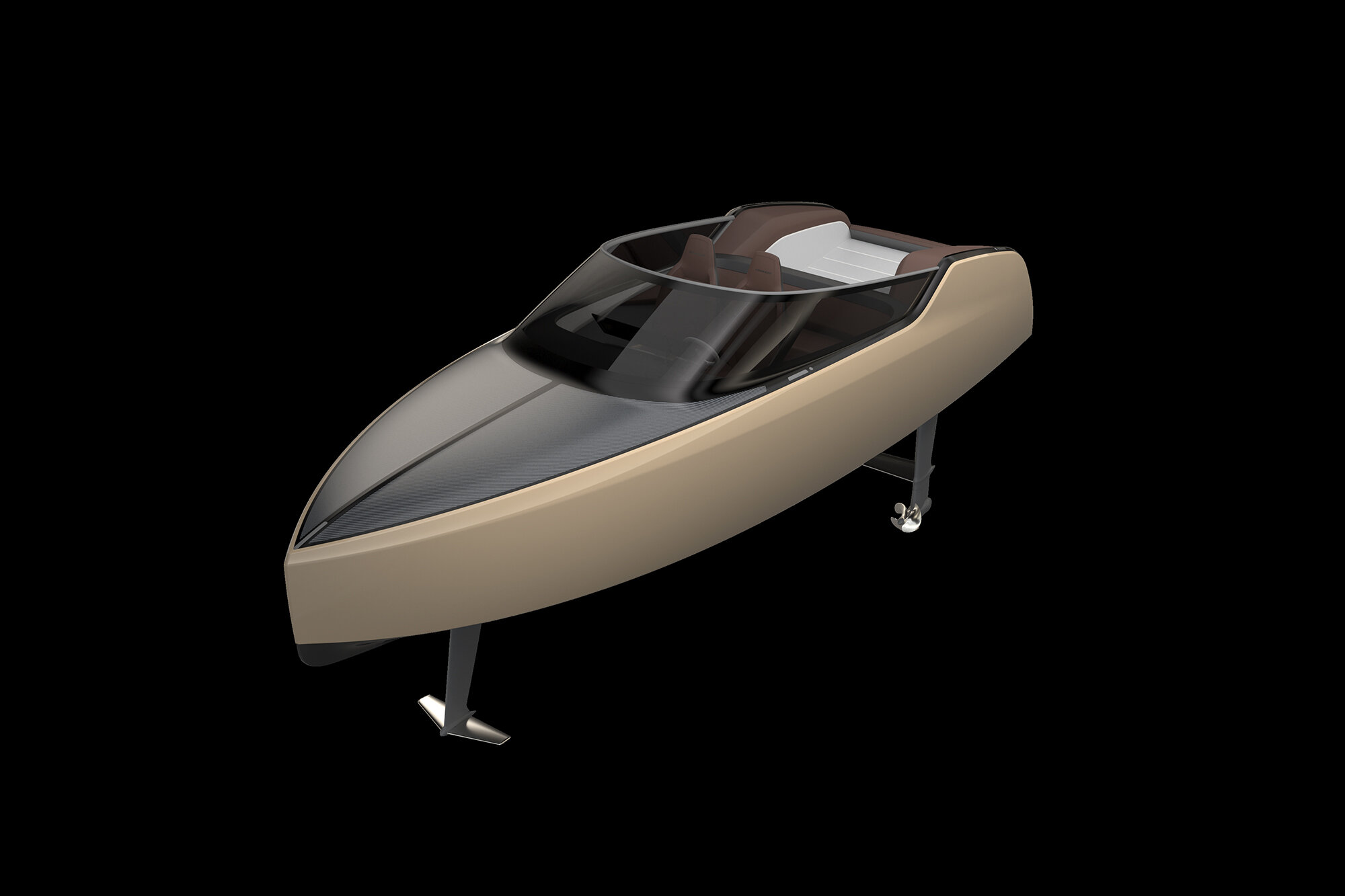 Clean, premium design of the zero-emission powerboat Edorado 8S
