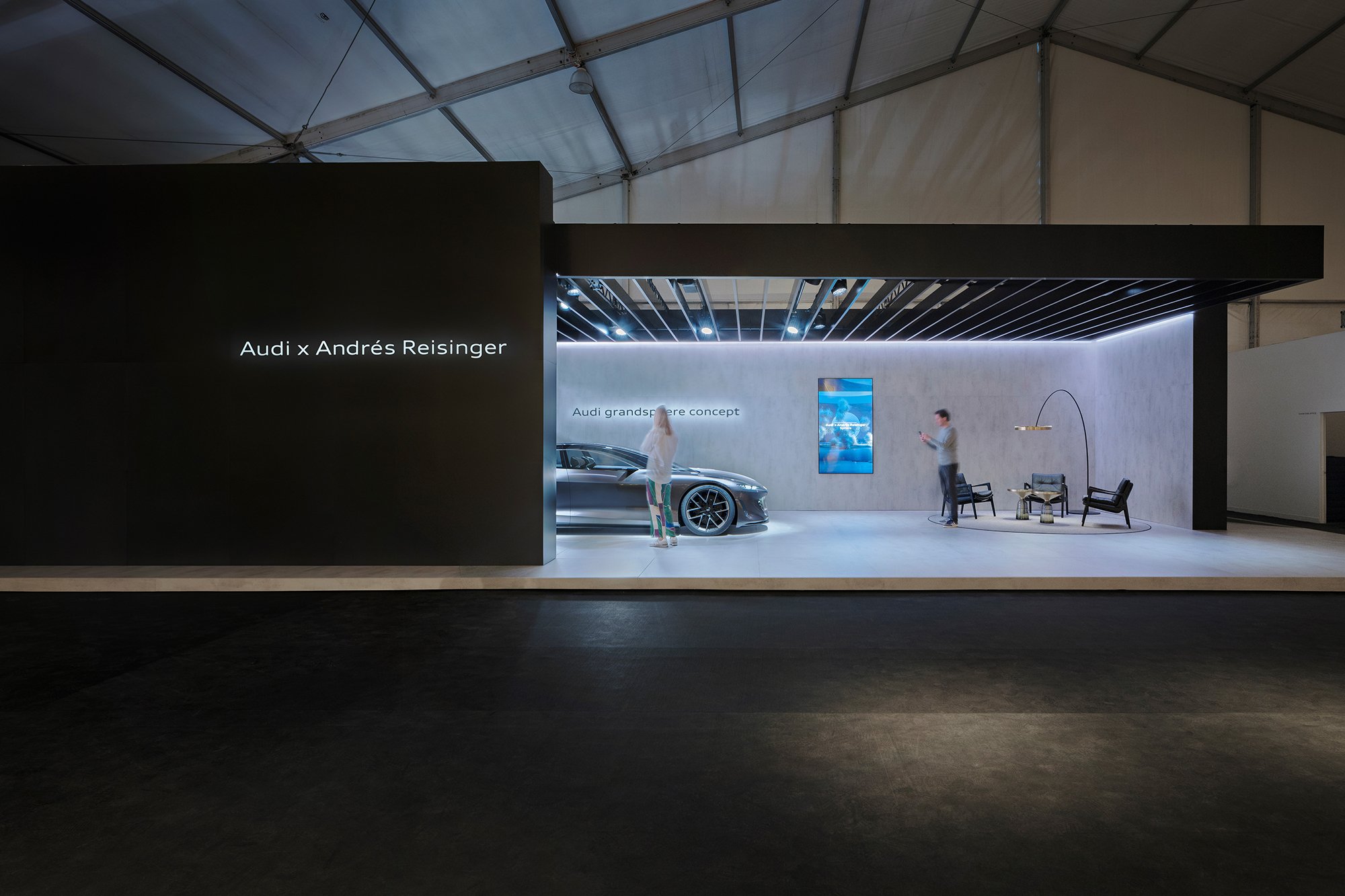 Audi's booth at Design Miami with artist Andres Reisinger