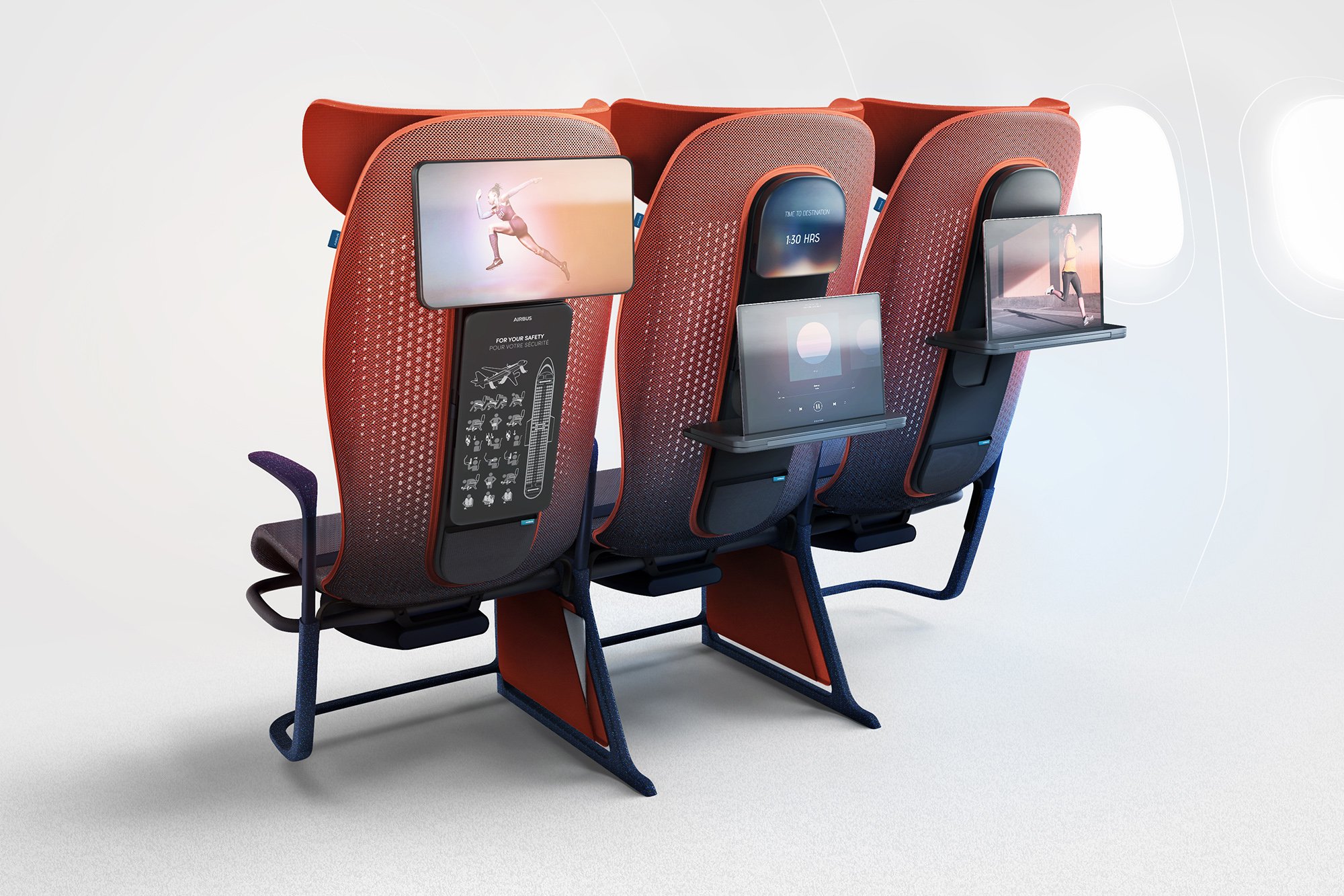 Move – a prototype of a new economy class seating for Airbus by design agency LAYER