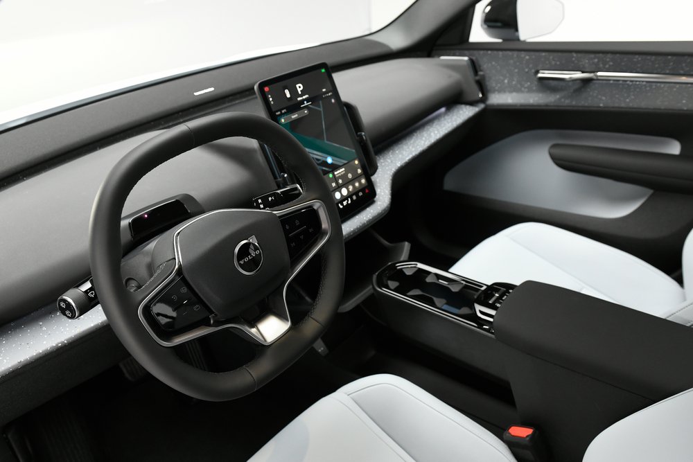 The sleek interior design of the all-electric Volvo EX30
