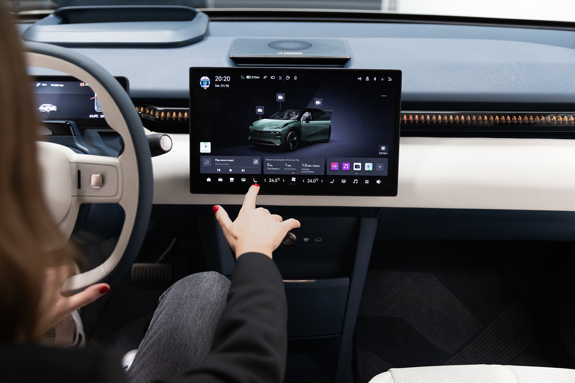 The infotainment system of the all-electric ZEEKR X