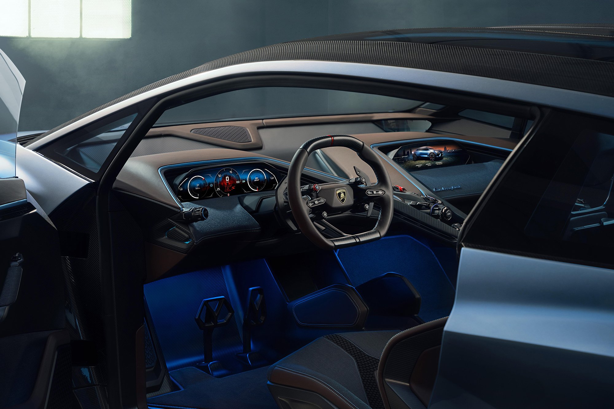 The interior design of the Lamborghini Lanzador