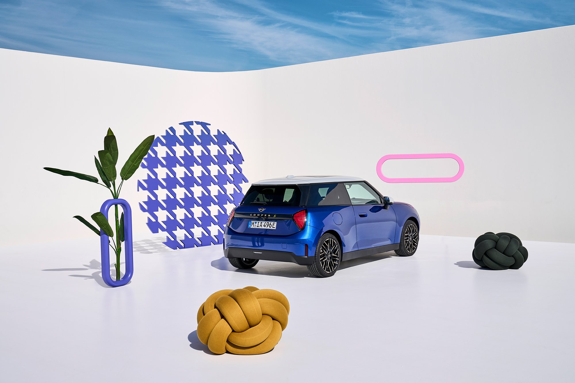 The rear design of the new all-electric MINI Cooper Electric