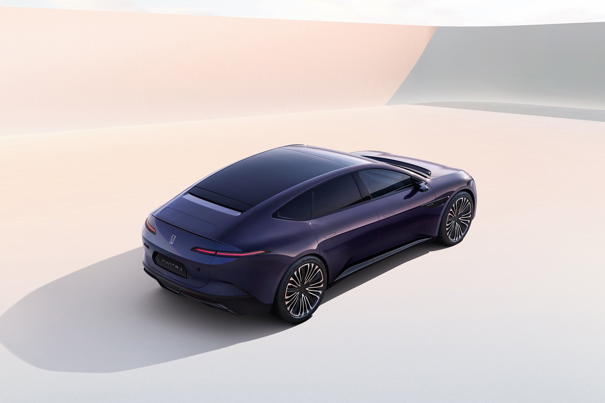 The exterior design of the futuristic luxury gran coupe AVATR 12