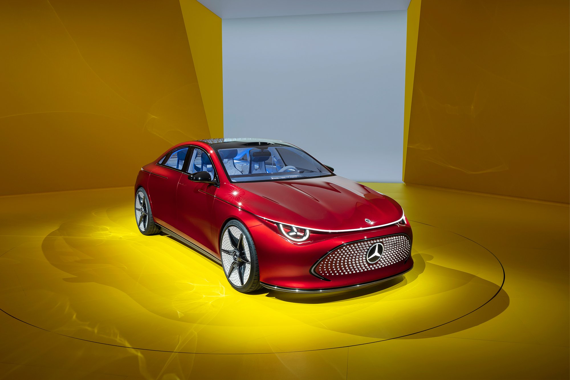  The sleek proportions and elongated bonnet of the Mercedes-Benz Concept CLA