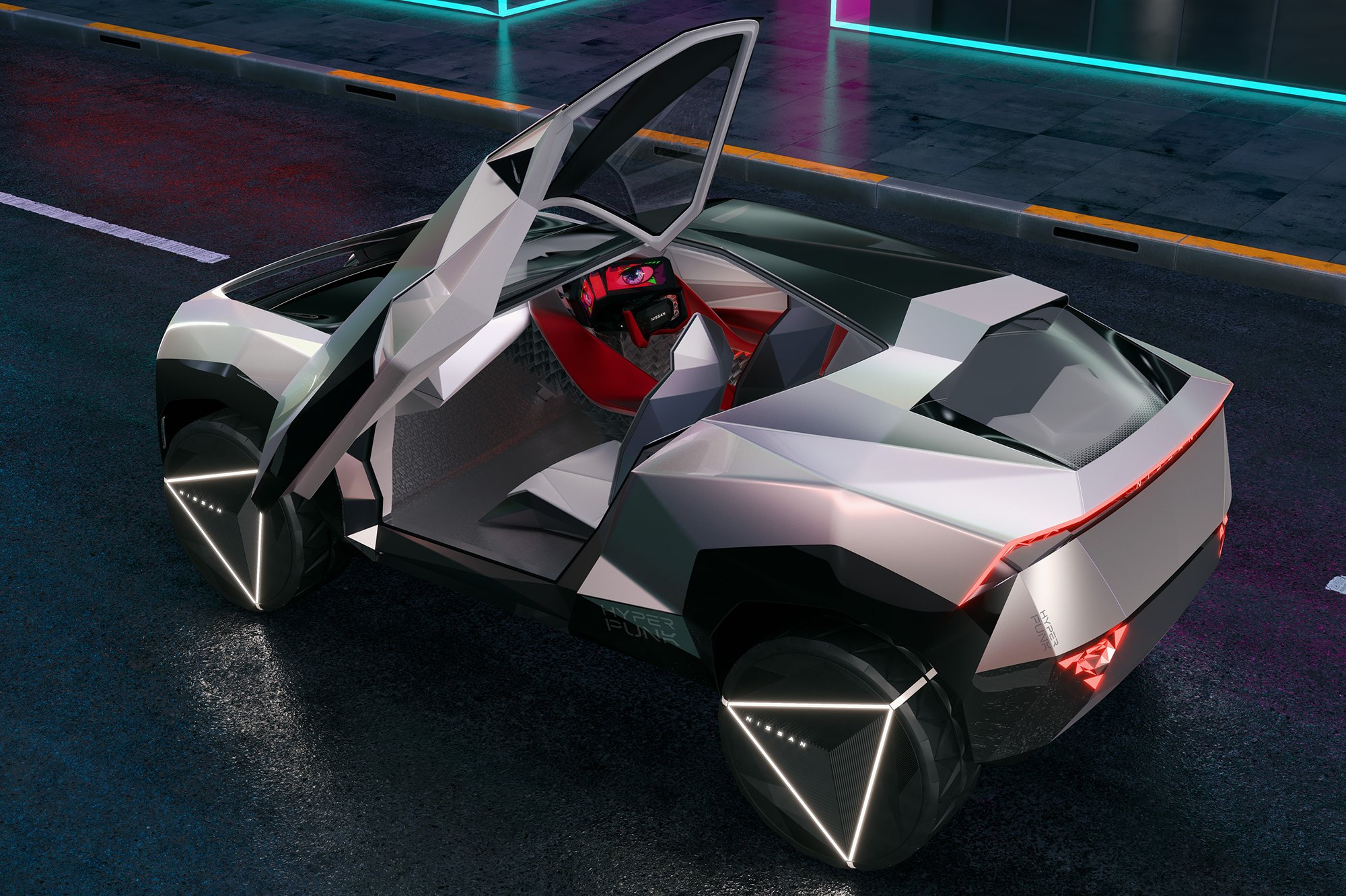 Exterior and interior design of the all-electric Nissan Hyper Punk