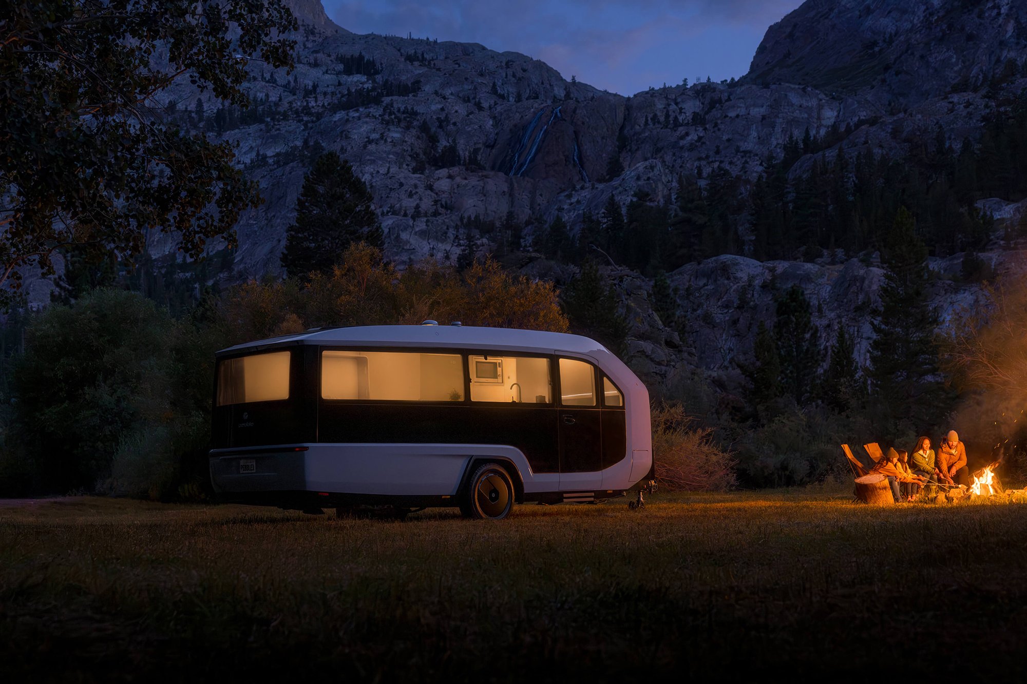 Exterior design of the all-electric, self-propelled travel trailer