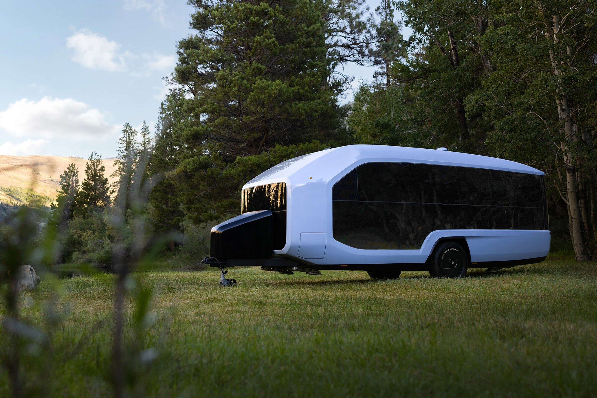 Exterior design of the all-electric, self-propelled travel trailer