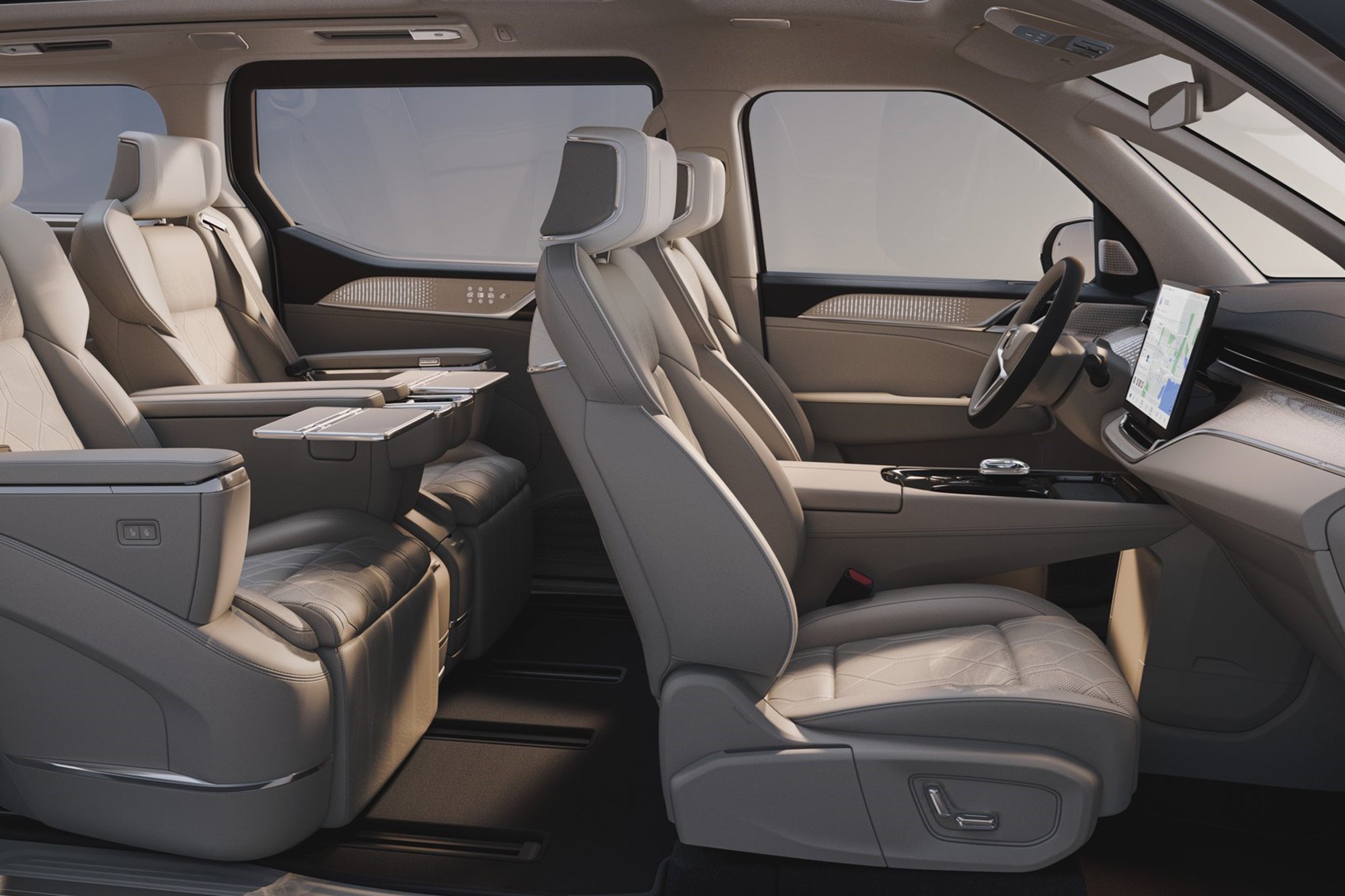 The seat design with massage function of the Volvo EM90