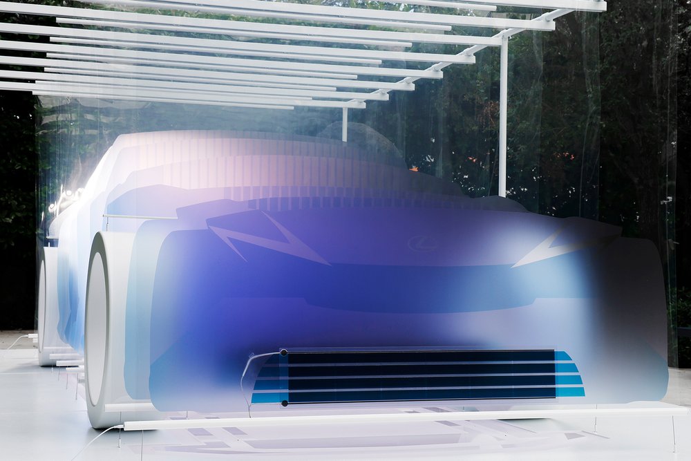 Lexus collaborates with designer Marjan van Aubel for an interactive installation inspired by carbon-neutral energy and Lexus concept car