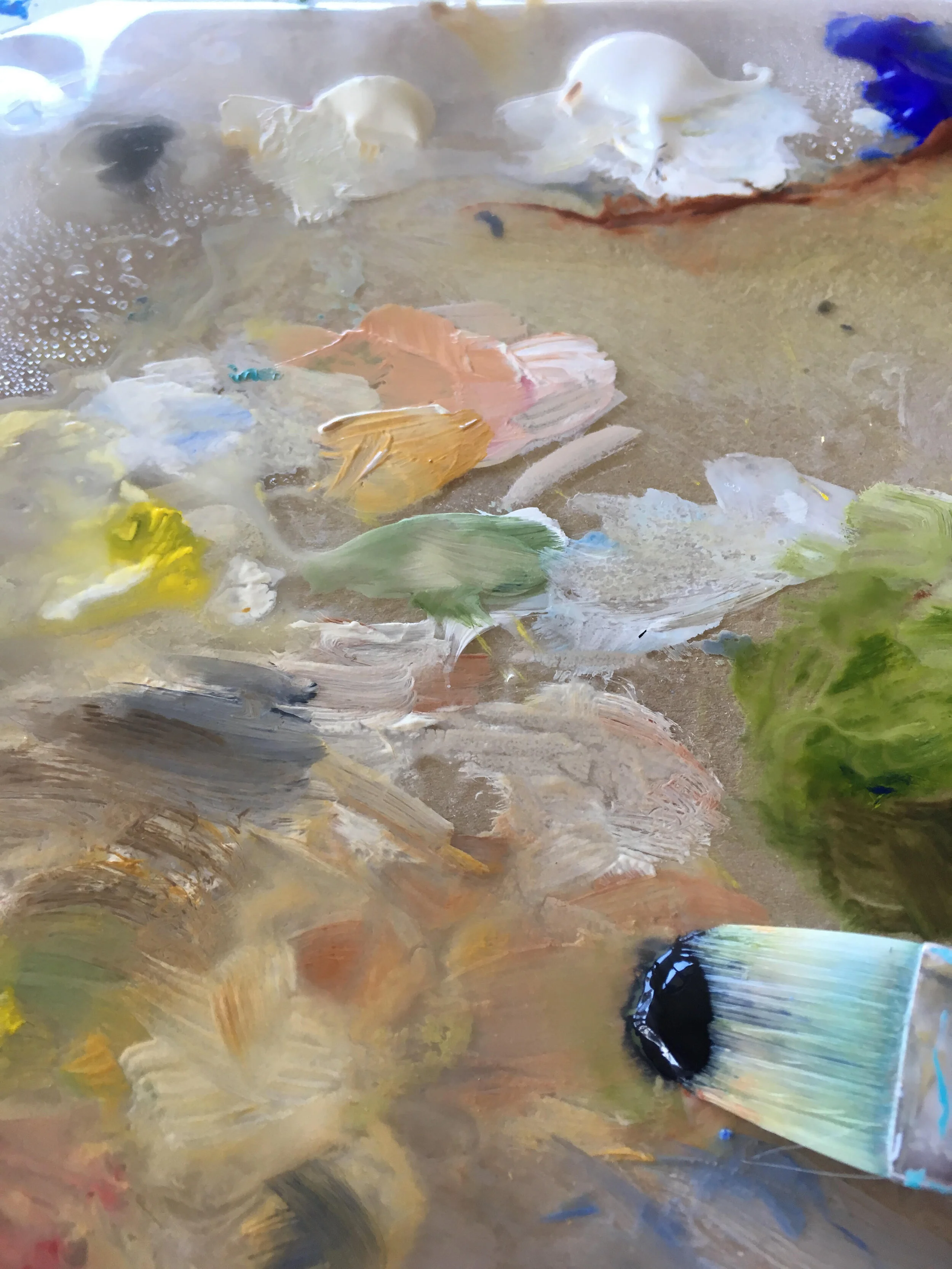 Acrylic palette by Australian pet portrait artist Opal Pastro