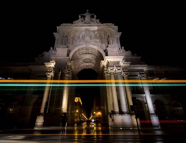 Lisbon by night! It reminds of a piece by Saint-Saens! #travelislife  #travel #portugal #portugaltravel #nightphotography #lisbonportugal #lisbonlovers #lisboalive #lisboa #cartrails #classicalmusic #saintsaens #piano