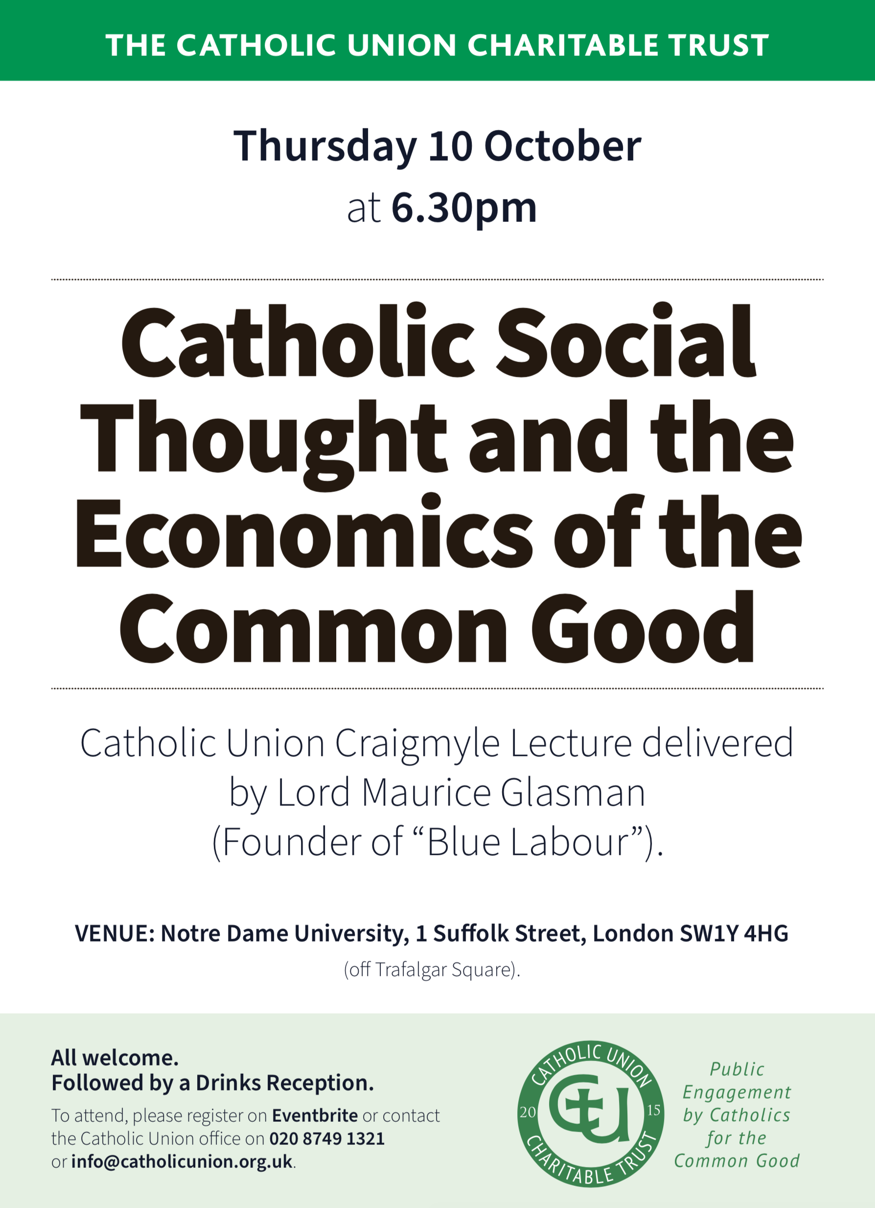Catholic Social Thought and the Economics of the Common Good
